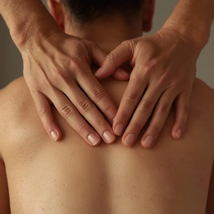 Massagem terapêutica nas costas